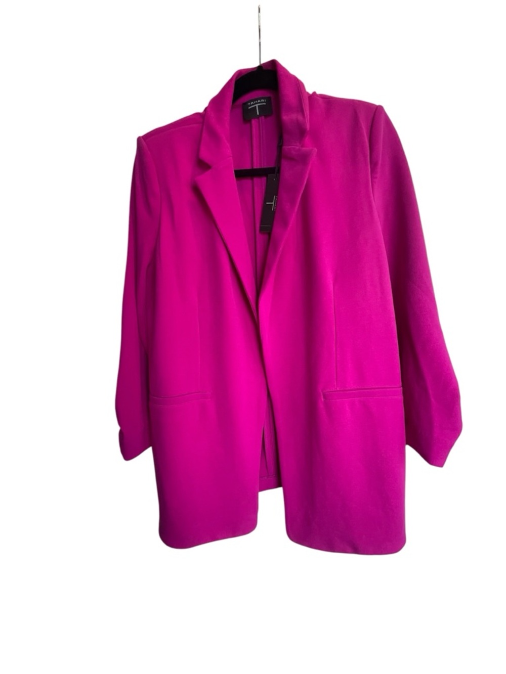 Tahari Bright Magenta Open-Front Blazer Jacket